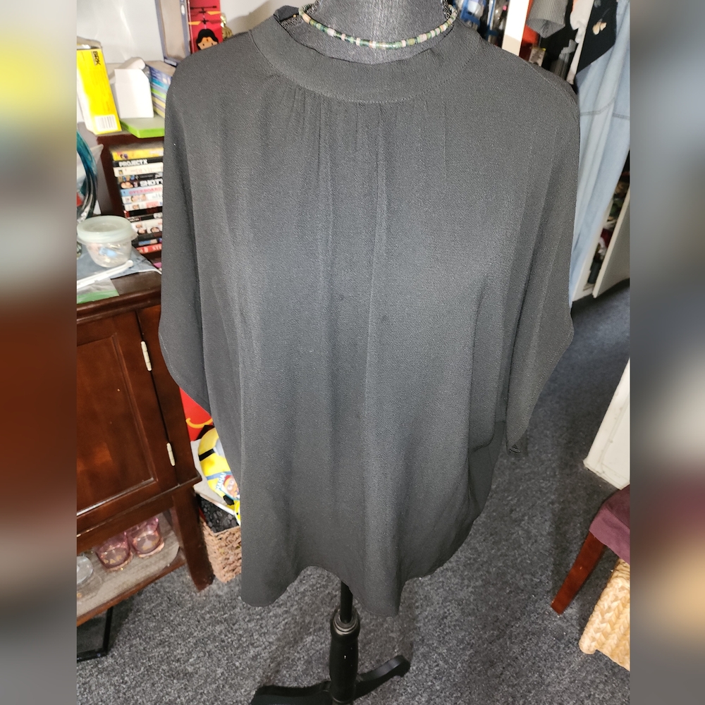 Black Oversized Boxy Blouse